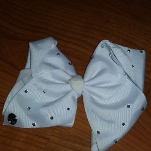 White rinestone jojo bow